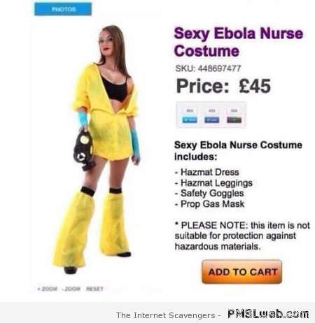 Ebola Halloween costume at PMSLweb.com