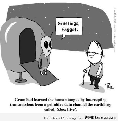 Funny Alien cartoon at PMSLweb.com
