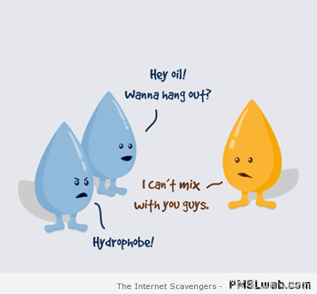 Funny oil and water cartoon at PMSLweb.com