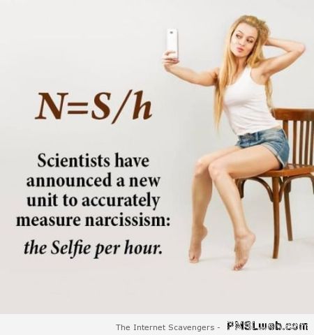 Selfie per hour sarcasm at PMSLweb.com