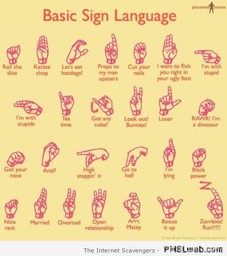 Basic sign language humor at PMSLweb.com