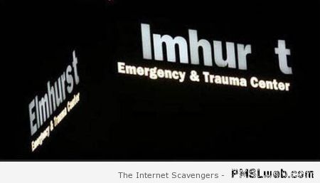 Trauma center sign fail at PMSLweb.com