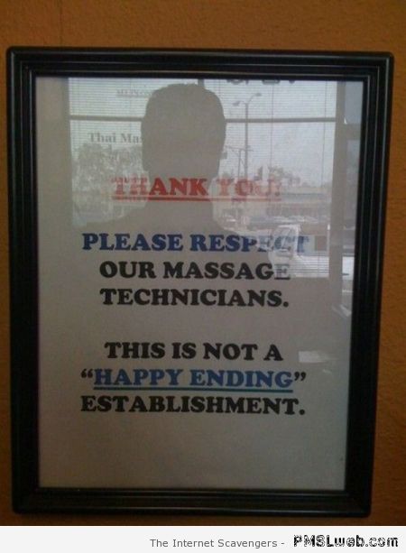 Funny massage notice at PMSLweb.com