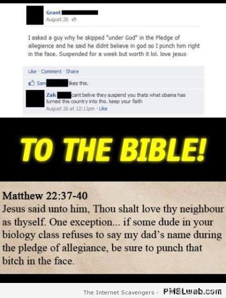 Funny fake bible quote at PMSLweb.com