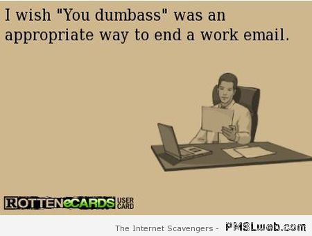 You dumba** end of work email at PMSLweb.com