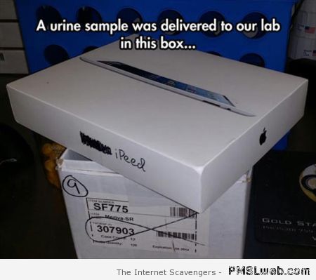 Funny iPeed urine sample at PMSLweb.com