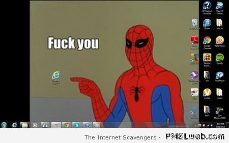 Internet explorer and Spiderman computer humor at PMSLweb.com