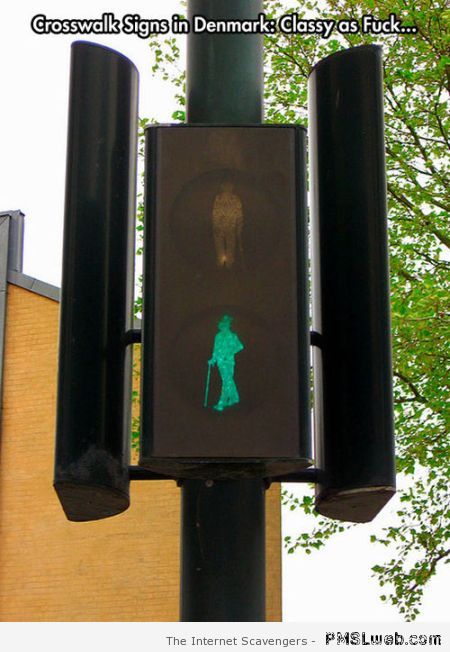 Crosswalk signs in Denmark meme at PMSLweb.com