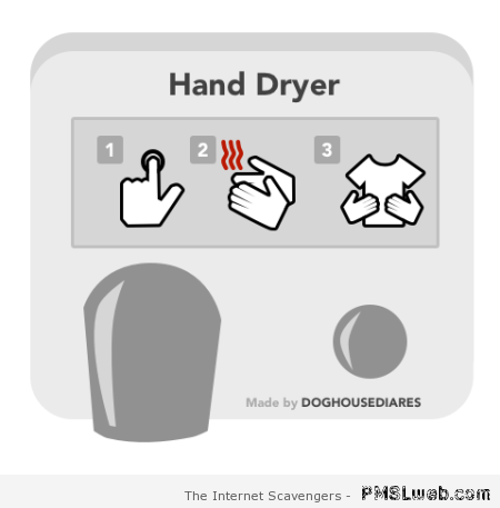 Funny hand dryer instructions at PMSLweb.com