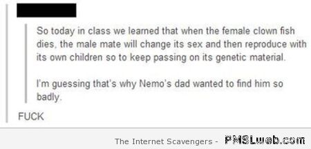 Hilarious Nemo comment – Crazy Thursday at PMSLweb.com