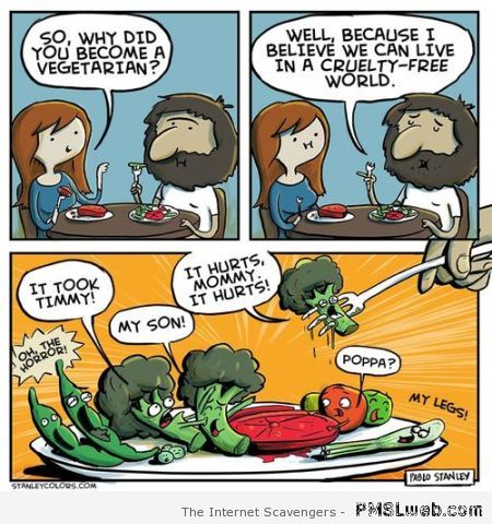 Funny vegetarian cartoon at PMSLweb.com