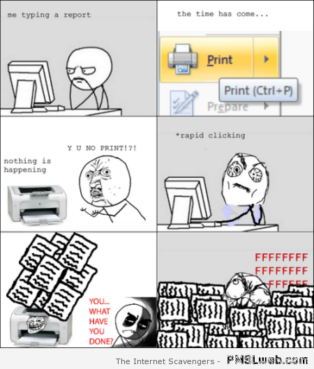 Funny printer fail meme at PMSLweb.com