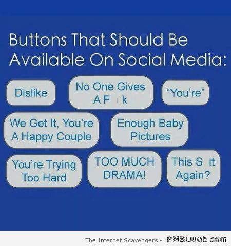Funny social media buttons at PMSLweb.com