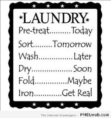 Funny laundry schedule – Funny Sunday pictures at PMSLweb.com