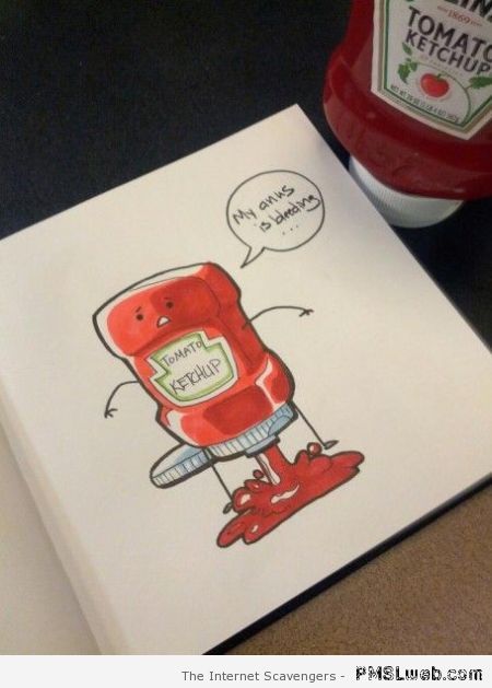 Funny ketchup cartoon at PMSLweb.com