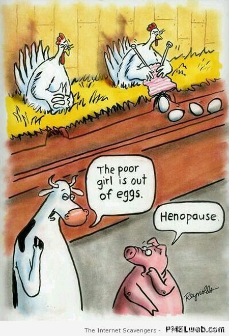 Chicken menopause cartoon at PMSLweb.com