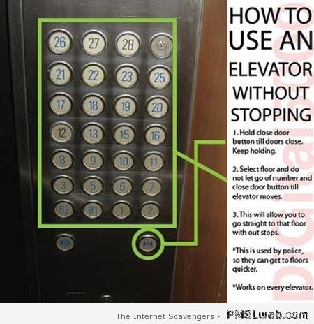 How to use an elevator without stopping at PMSLweb.com