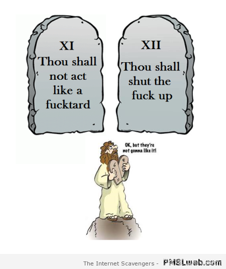 New sarcastic commandments at PMSLweb.com