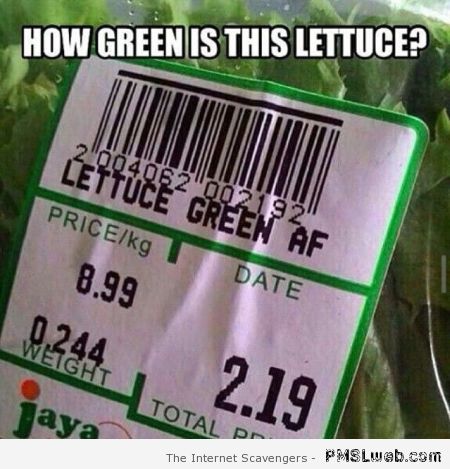 How green is the lettuce meme at PMSLweb.com