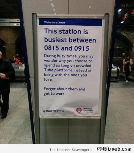 Funny London station sign at PMSLweb.com