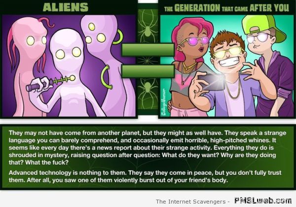 Funny aliens vs the generation that came after you – Amusing Wednesday at PMSLweb.com