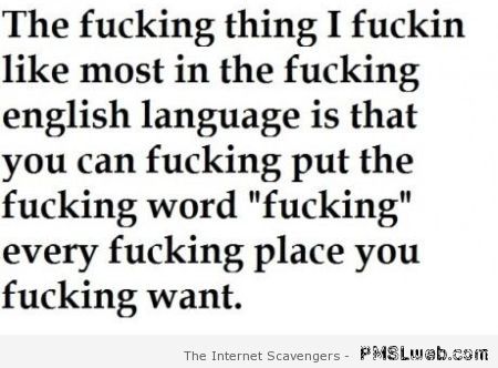 The F word in English humor at PMSLweb.com