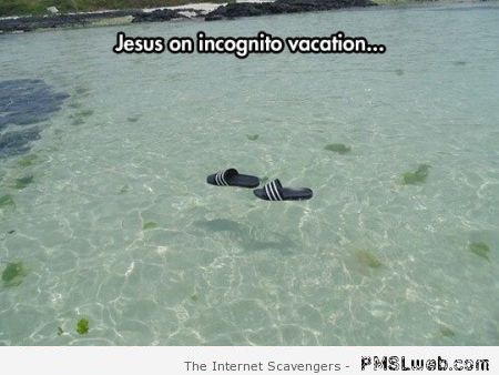 Jesus on incognito vacation meme at PMSLweb.com