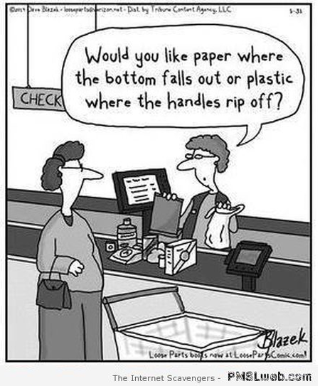 Funny supermarket truth cartoon at PMSLweb.com