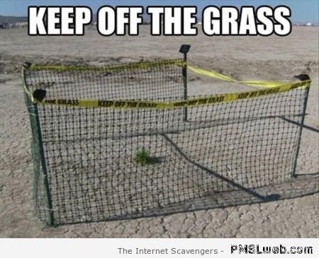 Keep off the grass meme – New week humor at PMSLweb.com