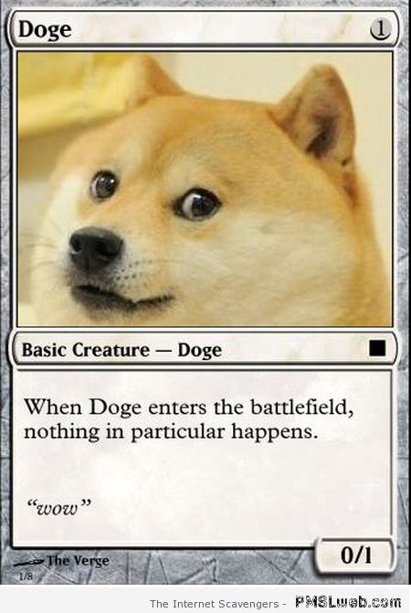 Funny doge play card at PMSLweb.com