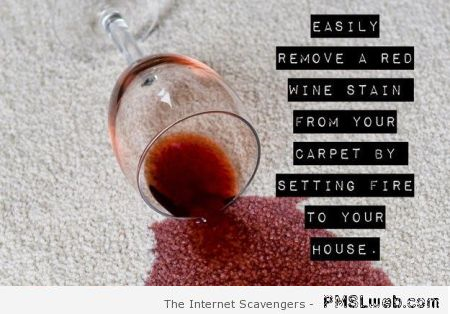 Funny how to easily remove a red wine stain at PMSLweb.com