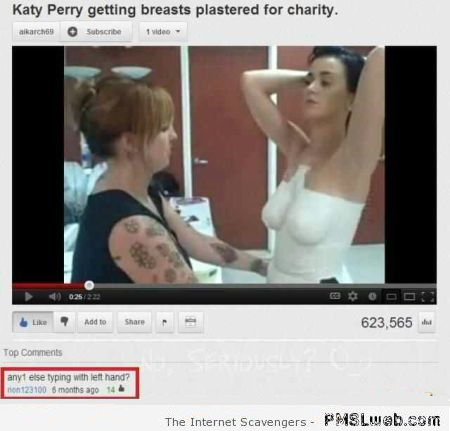 Funny Katy Perry plastered breasts for charity comment at PMSLweb.com