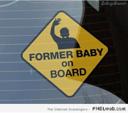 Former baby on board humor at PMSLweb.com