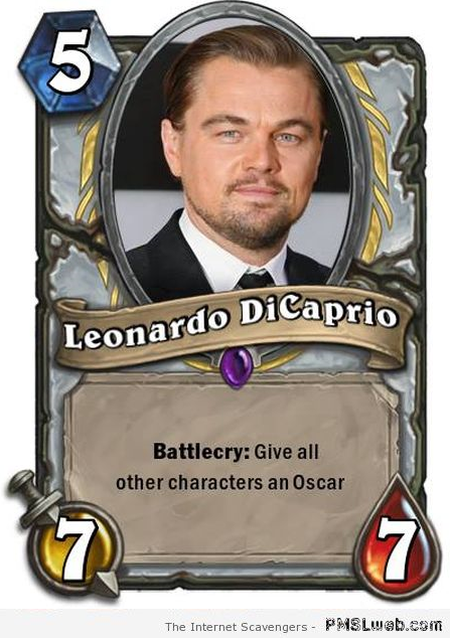 Funny Leonardo Dicaprio playing card at PMSLweb.com
