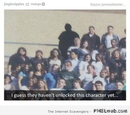 I guess they haven’t unlocked his character yet humor at PMSLweb.com