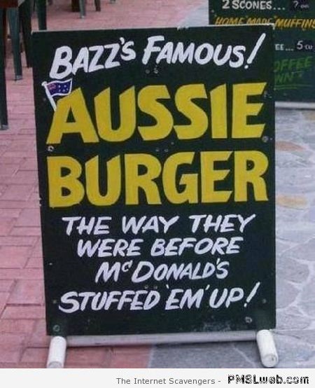 Aussie burger advertising win – Funny Straya at PMSLweb.com