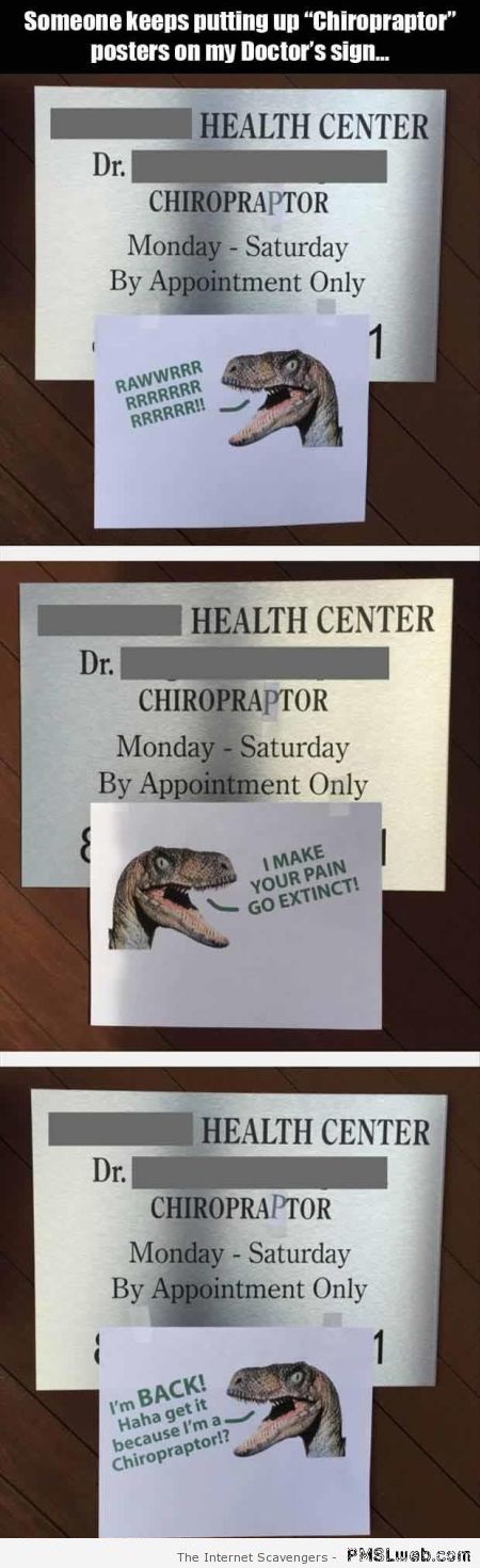 Funny chiropractor prank at PMSLweb.com