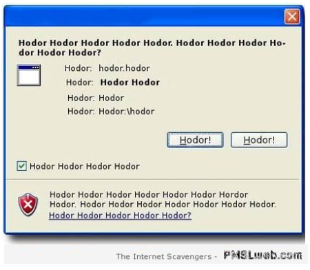 Funny Hodor windows error at PMSLweb.com