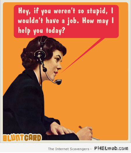 I have a job because you are stupid sarcasm at PMSLweb.com