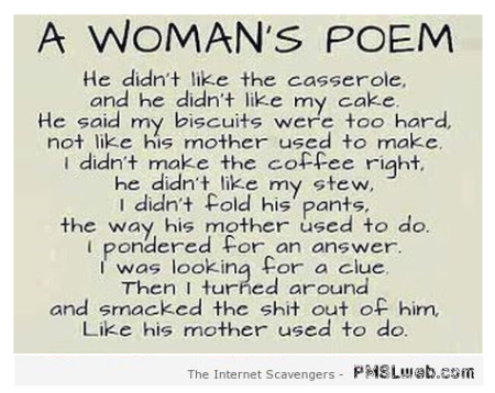 Funny woman�s poem � Funny nonsense at PMSLweb.com
