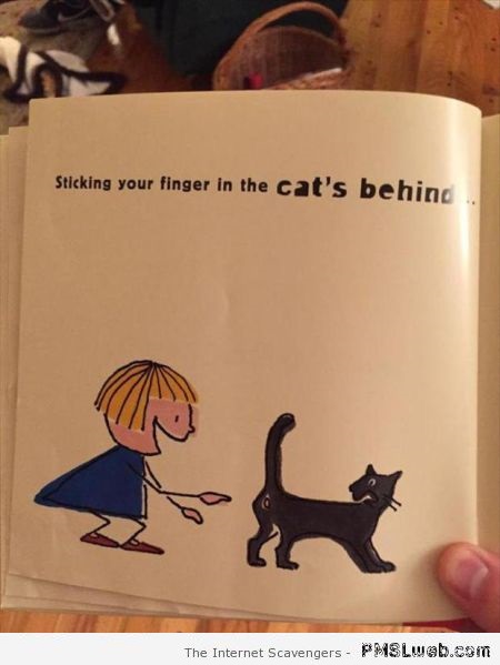 Kid book fail sticking your finger in cat�s behind at PMSLweb.com