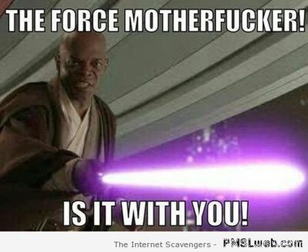 Funny Samuel L Jackson in Star Wars meme at PMSLweb.com