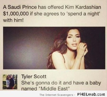 Kim Kardashian Middle East joke – Hump day playtime at PMSLweb.com