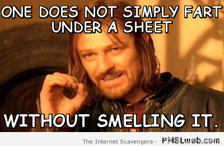 One does not simply fart under a sheet meme at PMSLweb.com