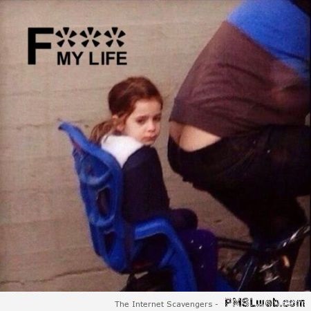 Funny kid behind bicycle FML – Daily funnies at PMSLweb.com