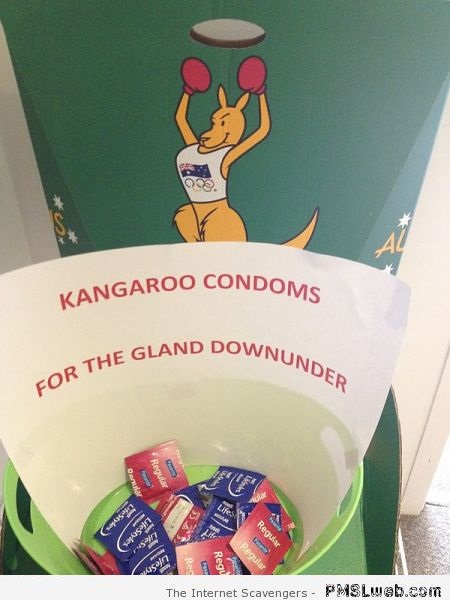 Kangaroo condoms humor at PMSLweb.com
