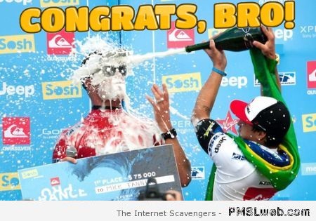 Funny victory champagne fail at PMSLweb.com