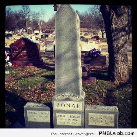 Funny bonar grave at PMSLweb.com