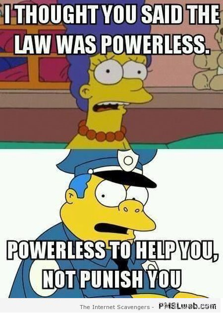 Funny Simpsons law meme at PMSLweb.com