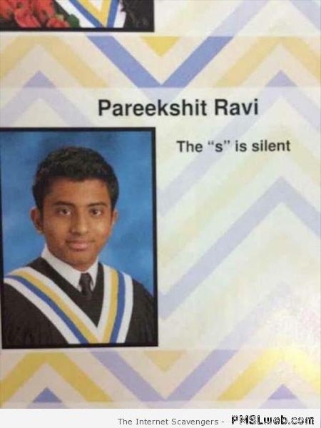 Year book humor the S is silent at PMSLweb.com